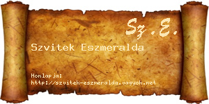 Szvitek Eszmeralda névjegykártya